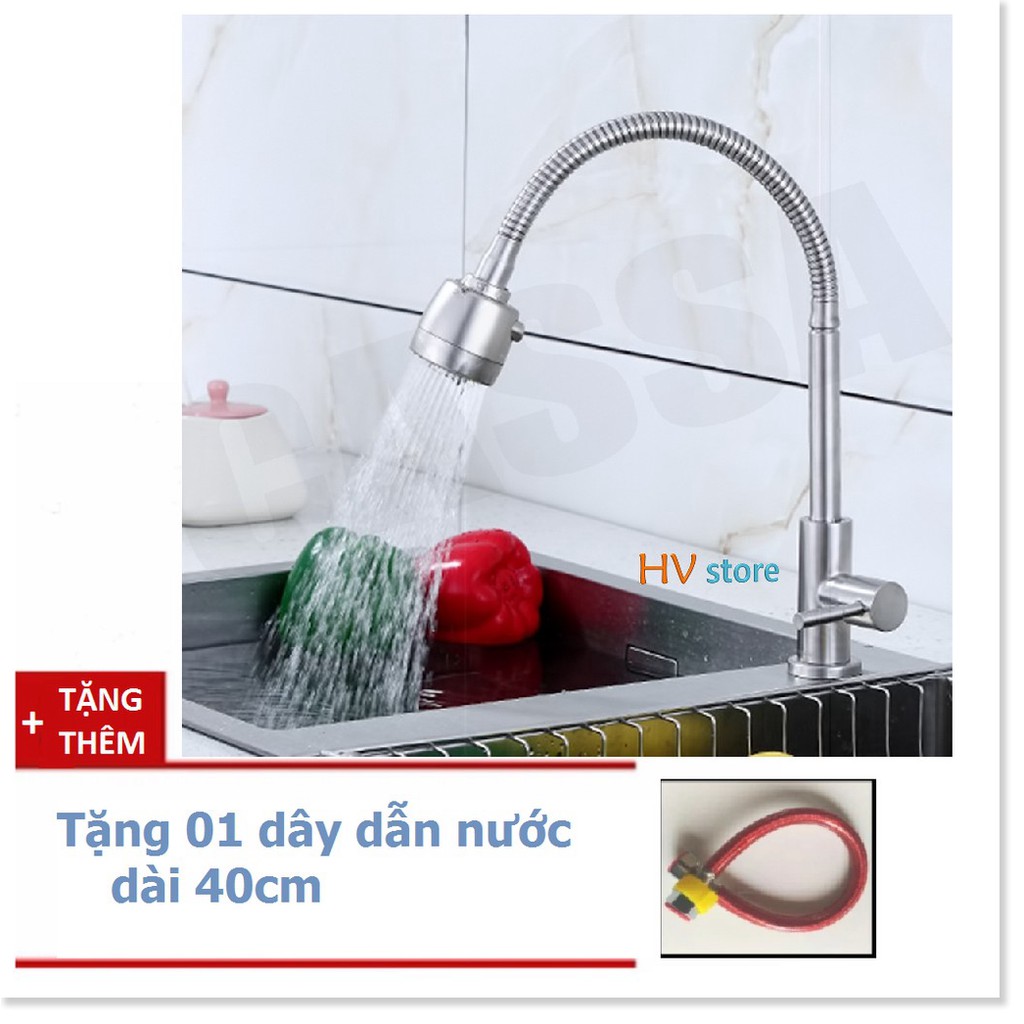 Vòi rửa bát cắm chậu cần sun Sunzin, chất liệu inox 304, tặng 1 dây dẫn nước