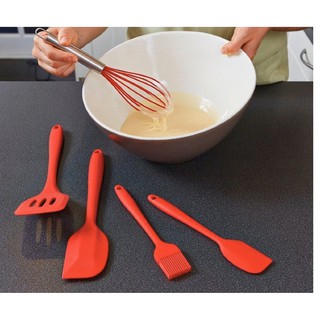 SET 5 DỤNG CỤ LÀM BÁNH SILICON (MÀU ĐỎ)