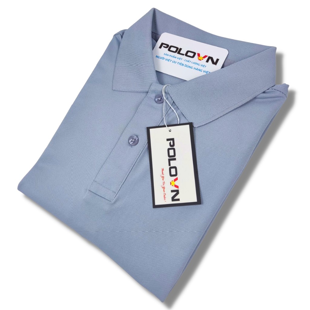 Áo thun Polo nam cổ bẻ Basic màu Xám Lam , vải cá sấu - không xù lông, không ra màu, thấm hút mồ hôi, form regular fit