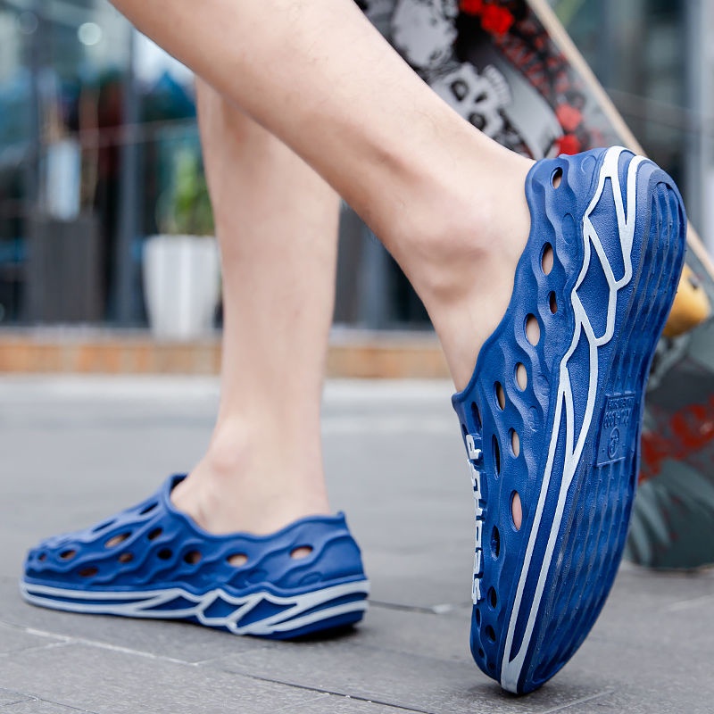 Xăng đan đế mềm chống trượt thiết kế đục lỗ thoáng khí thời trang mùa hè cho nam