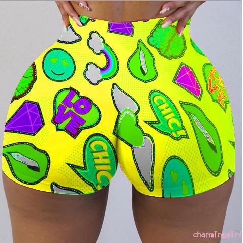 Quần short ôm sát vừa vặn in họa tiết sáng tạo thời trang cho nữ | BigBuy360 - bigbuy360.vn