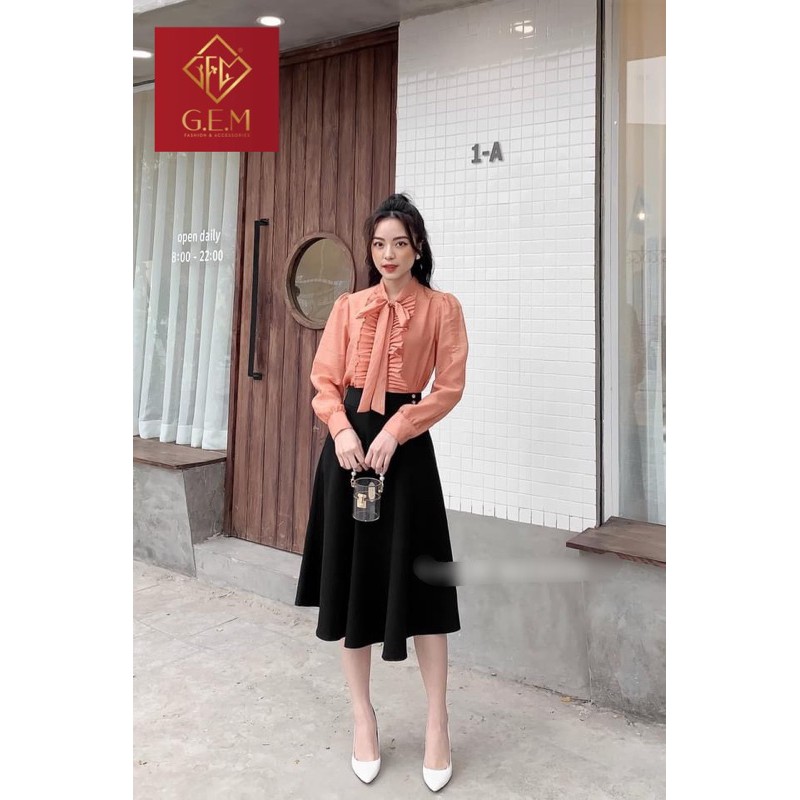 [Bán BUÔN&amp;LẺ] G06 Áo sơ mi nữ chất tơ xước, hàng thiết kế đi học hay công sở đều hợp thời trang GEM.VN
