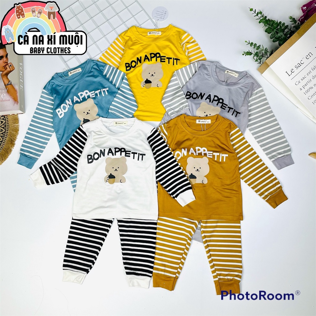 FULLSIZE 9 - 30kg bộ dài tay COTTON lạnh CANA'S loại 1 cho bé cực dễ thương 9-30kg