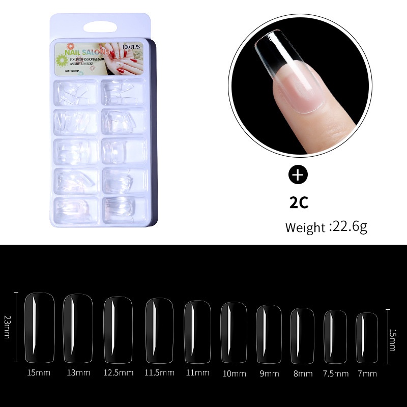 Set 100 Móng Tay Giả Không Đường May Siêu Mỏng