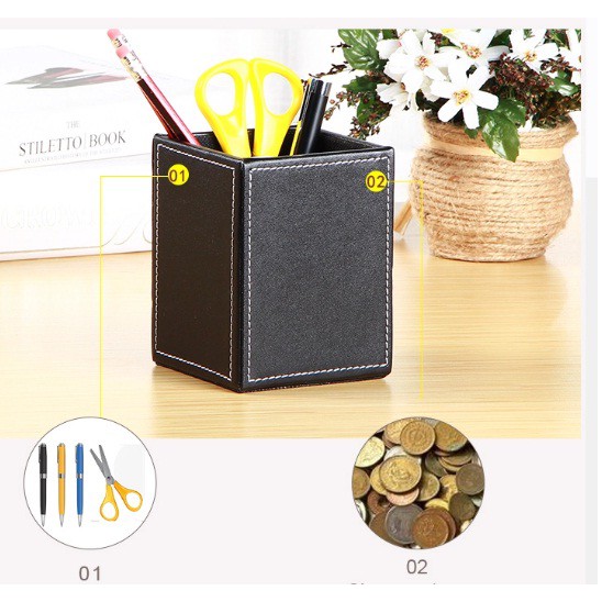 Cốc đựng bút, ống cắm bút bằng da cao cấp! | BigBuy360 - bigbuy360.vn
