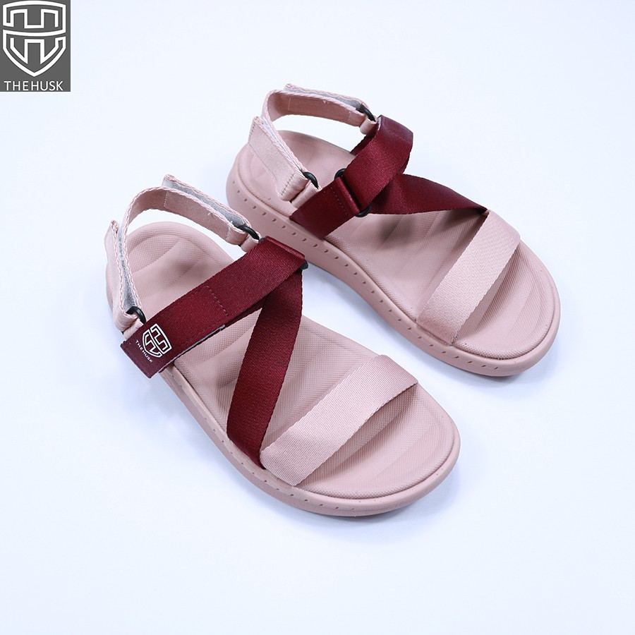 Giày Sandals Nữ HuuCuong &amp; TheHusk Quai Hồng Đỏ Đế Hồng - TH15