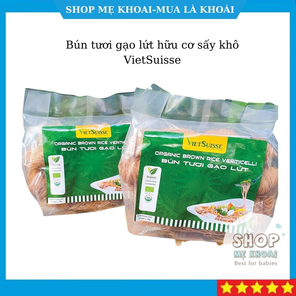 Bún tươi gạo lứt hữu cơ sấy khô VietSuisse (70g x 15 gói/túi)