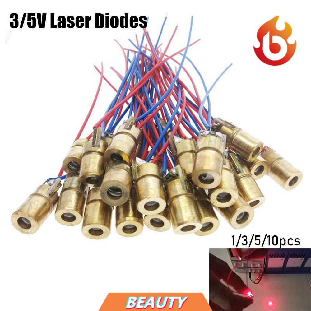 Set 1 / 3 / 5 / 10 Đầu Đèn Laser Mini 650nm 6mm 3 / 5v