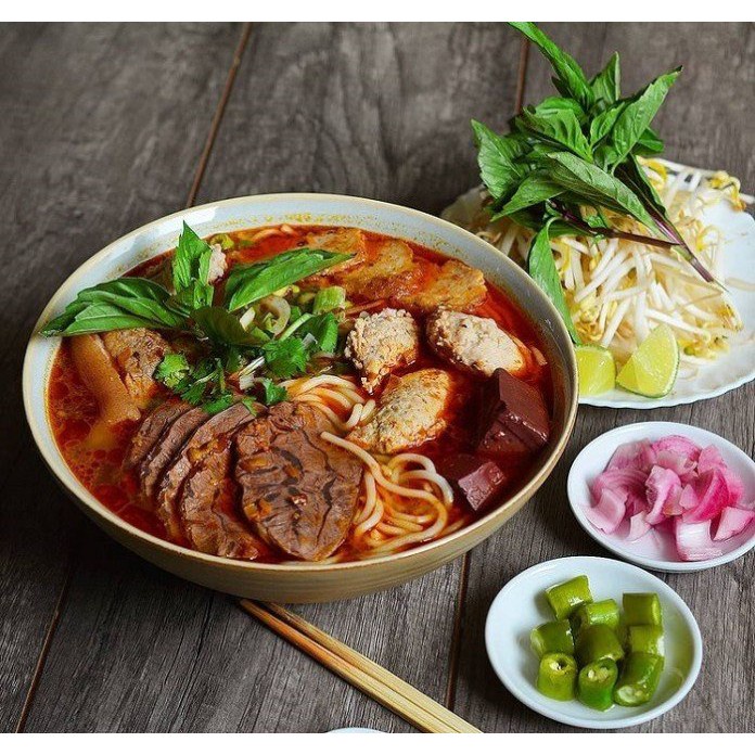 Bún tươi sợi to đặc biệt - Bún tươi sợi to dạng khô - Bún bò Huế Duy Anh food ( hàng xuất khẩu ) - Gói 400G