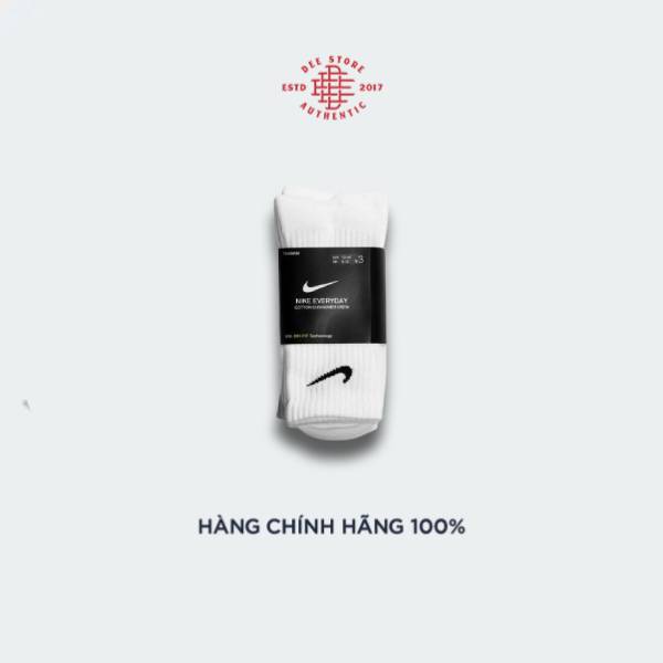 Tất Vớ Nike Everyday Cushioned Training Crew Socks Trắng (3 Pairs) - Deestore VN
