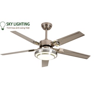 90w Quạt trần đèn cánh sắt điều khiển từ xa sải cánh 1m32  đk từ xa 6 số, tiết kiệm điện có 3 chế độ led
