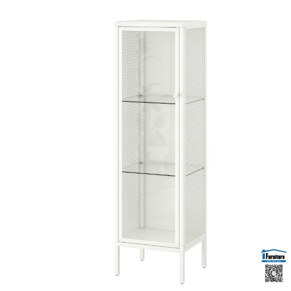 TỦ CÓ CỬA KÍNH BAGGEBO IKEA - TRẮNG 34x30x116 cm