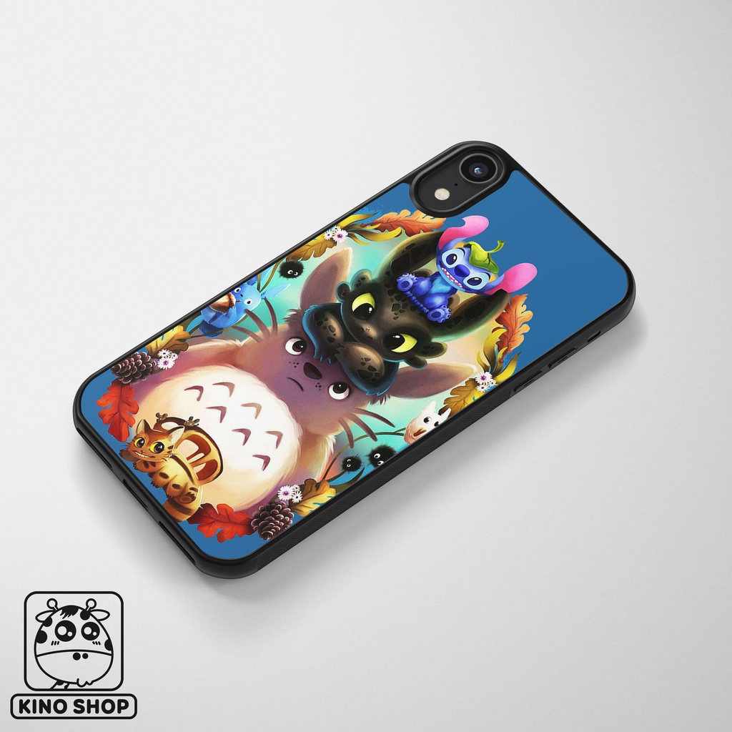 Ốp lưng iPhone KINOSHOP Totoro viền dẻo đen silicon TPU chống ố vàng , chống va đập [ KN77 ] 14Pro 14Promax XR 11