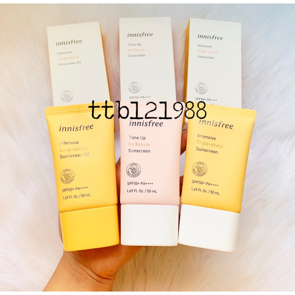 Kem Chống Nắng Innisfree ( Các Dòng Full ) Triple Care - No Sebum - Long Lasting - Oily Skin -Triple Shied 50ml