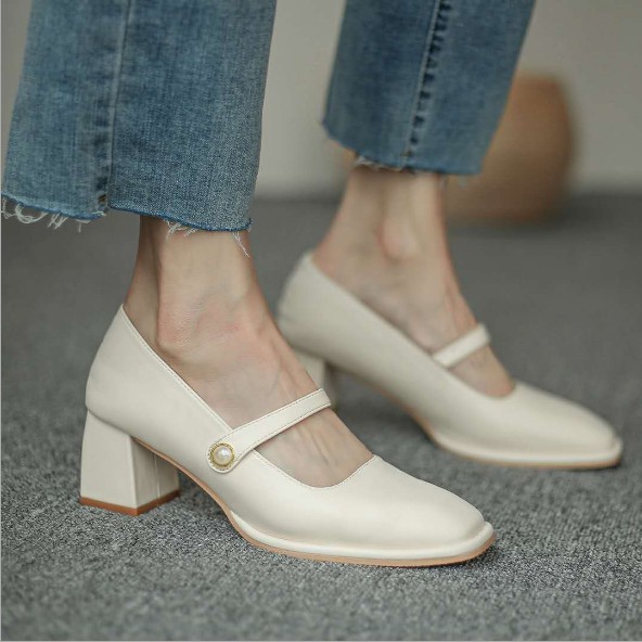 Sẵn Giày búp bê gót vuông 5cm G023 giá sale