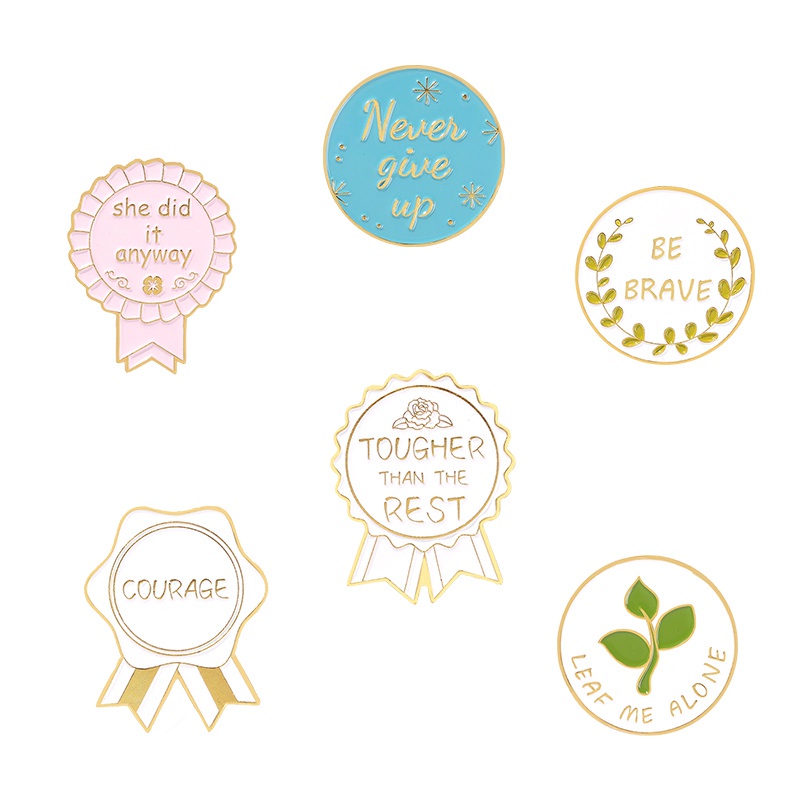 Ghim cài áo QIHE JEWELRY họa tiết câu trích dẫn độc đáo xinh xắn