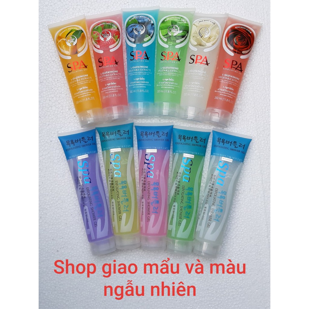 Gel tẩy tế bào chết Spa Exfoliating 350ML tẩy kỳ ( 5 MÀU ) SHOP GIAO MÀU NGẪU NHIÊN