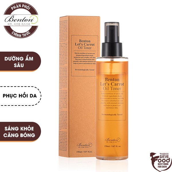 Nước Hoa Hồng Chiết Xuất Cà Rốt Benton Let's Carrot Oil Toner 150ml