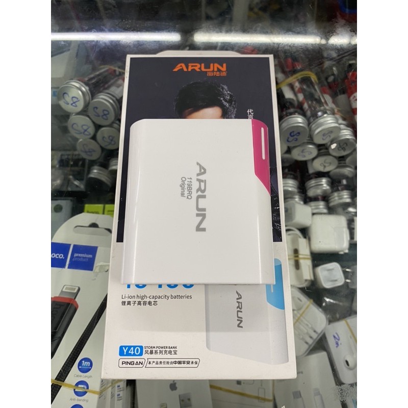 Sạc dự phòng Arun 10400mAh Y40