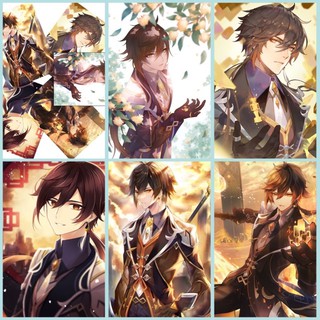 Combo 3-6 ảnh poster zhongli genshin impact / tranh ảnh decal genshin impact