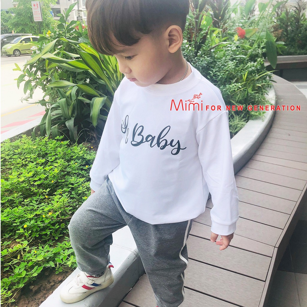 Set bộ cotton Oh Baby cao cấp sành điệu chất liệu mềm mịn cho bé trai/bé gái