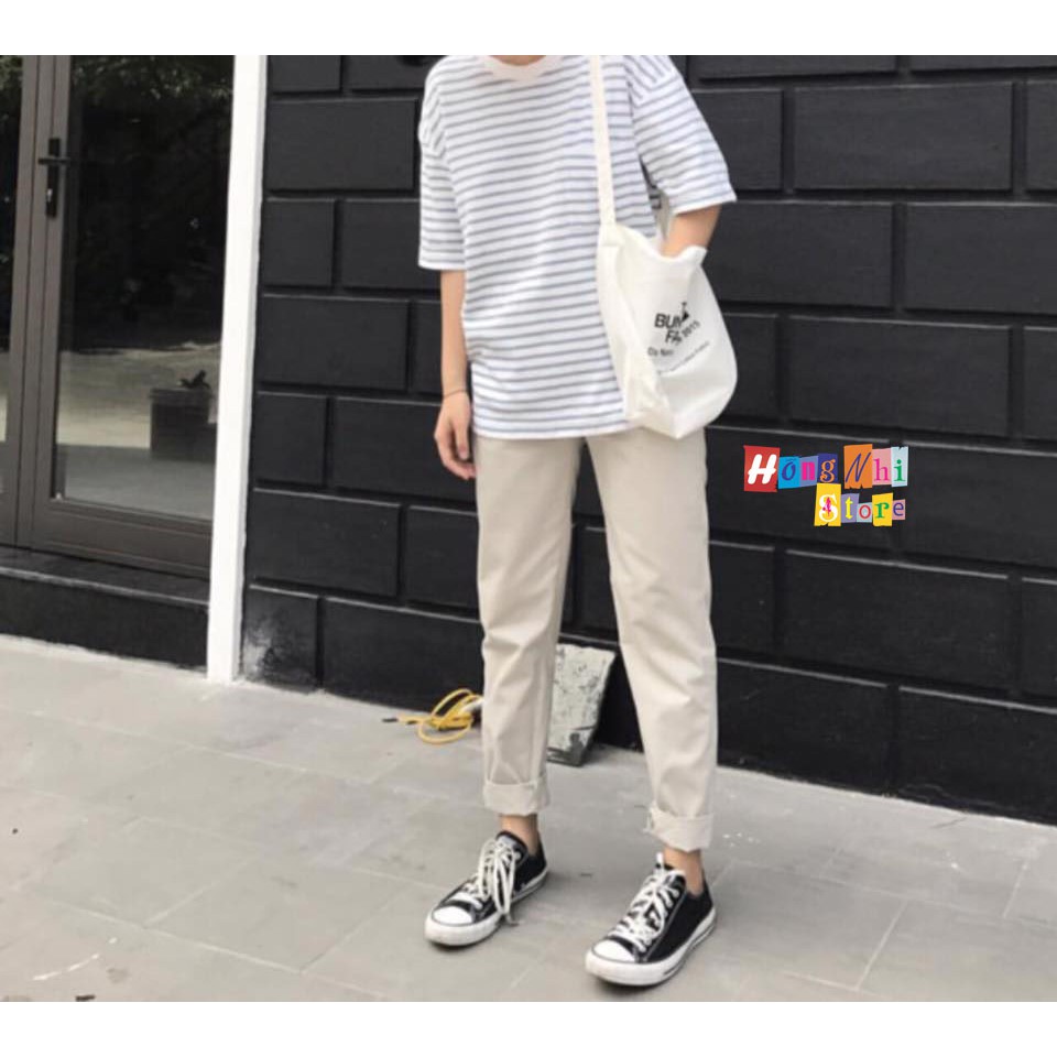 QUẦN KAKI TRƠN DÀI LƯNG THUN MÀU XÁM - QUẦN KAKI BASIC PANT UNISEX GREY - MM
