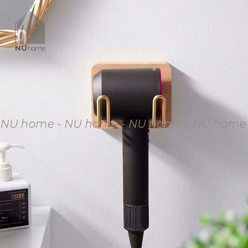 nuhome.vn | Giá gác máy sấy tóc - Horu, giá treo máy sấy bằng gỗ đẹp mắt sang trọng, phụ kiện treo máy sấy tóc bằng gỗ