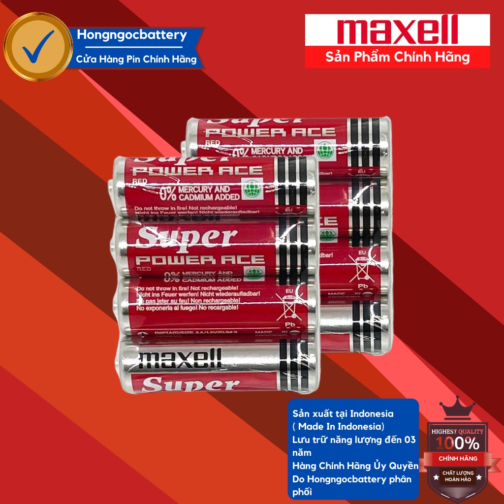 Bộ 8 Pin AA Maxell 1,5V Siêu Bền - Hàng Nhập Khẩu Indonesia