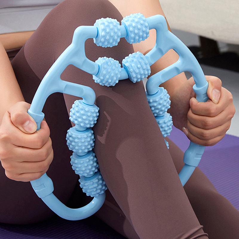 Con Lăn Massage Cơ Bắp Chữ U 12 Bánh Tiện Lợi, Dùng Tập Yoga, Có Thể Mở Rộng 60CM Giúp Thư Giản, Thon Cơ
