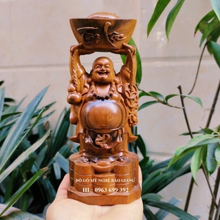 Tượng phật di lặc dâng vàng gỗ bách xanh -cam kết về chất lượng