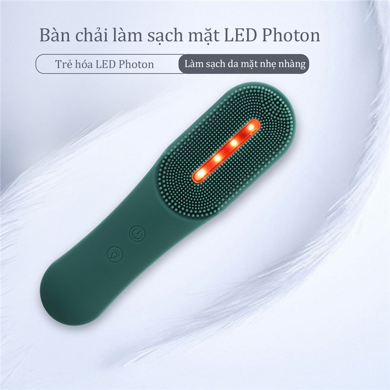 Máy mát xa rửa mặt CkeyiN MR527 mini không dây bằng chất liệu silicon mềm tích hợp đèn LED Photon chất lượng cao | BigBuy360 - bigbuy360.vn