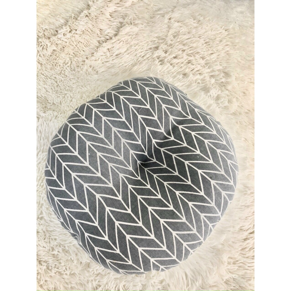 Đệm Ngồi Bệt Bí Ngô Hình Tròn Kiểu Dáng Sang Trọng, Bông Trắng Cực Êm ( 45cm x 45cm)