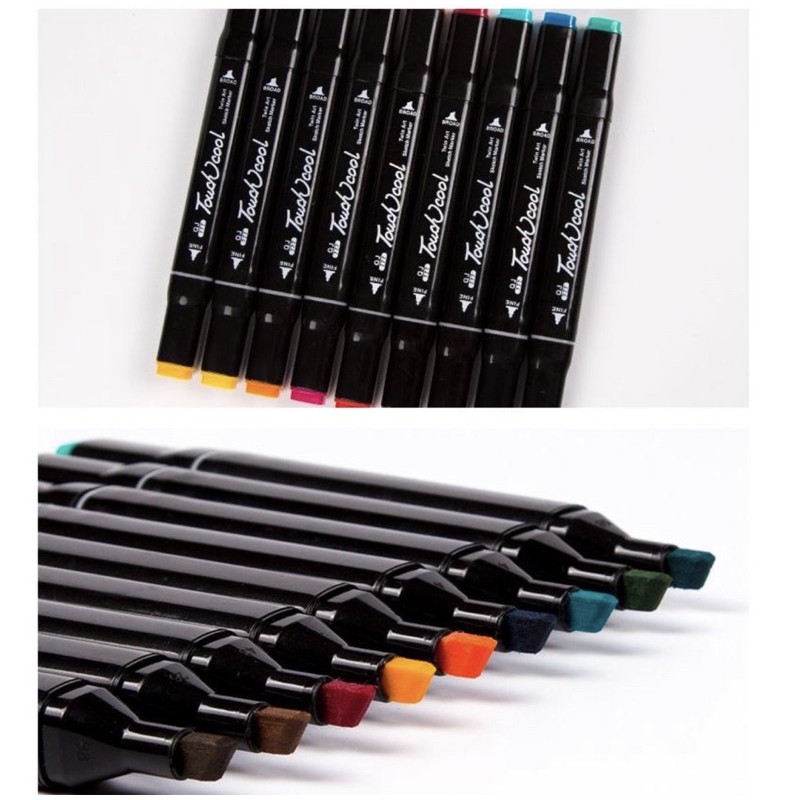 TOUCH COOL - Bộ bút lông hai đầu marker 30/40/60/80 màu  thích hợp vẽ trang trí, vẽ tranh, lên ý tưởng thiết kế