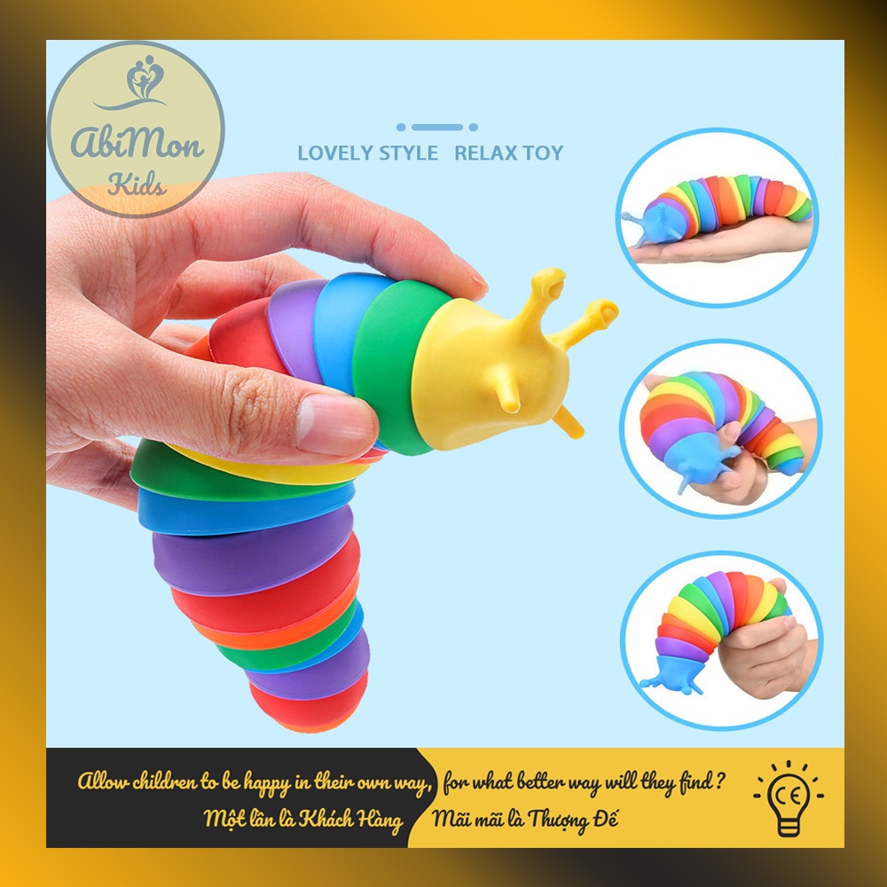 Đồ Chơi Con Sâu 3D Vui Nhộn (giảm stress - size to 19 cm) ☘️ Montessori ✨ Đồ chơi Giáo Dục - An toàn - Thông minh