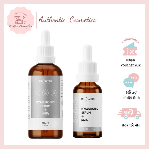Tinh Chất HA Cấp Nước, Giúp Da Căng Bóng Hyaluronic Serum + NMFs Drceutics