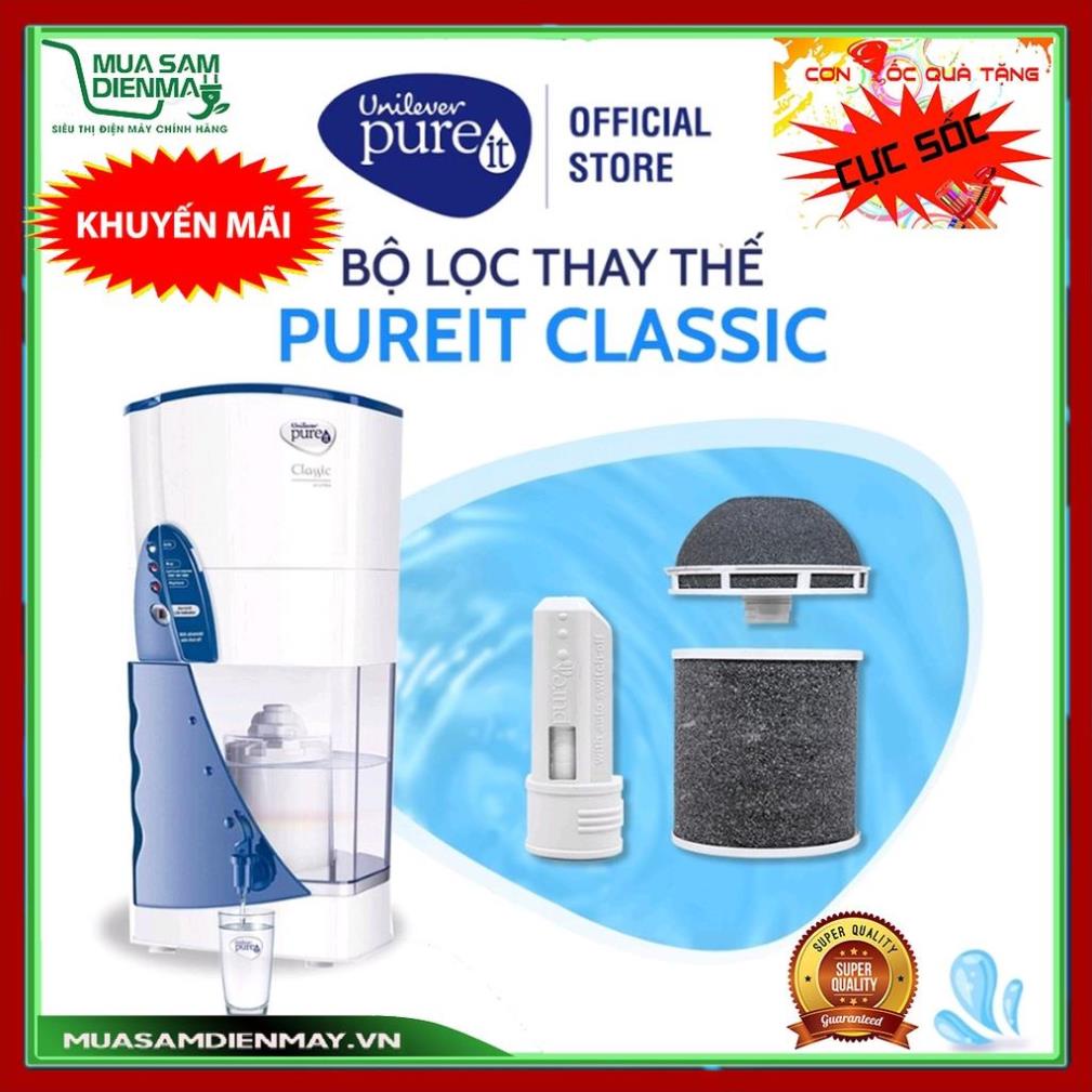 Bộ 3 lõi lọc Unilever Pureit Classic thay thế máy lọc nước để bàn không dùng điện Pureit Classic công suất lọc 3000L