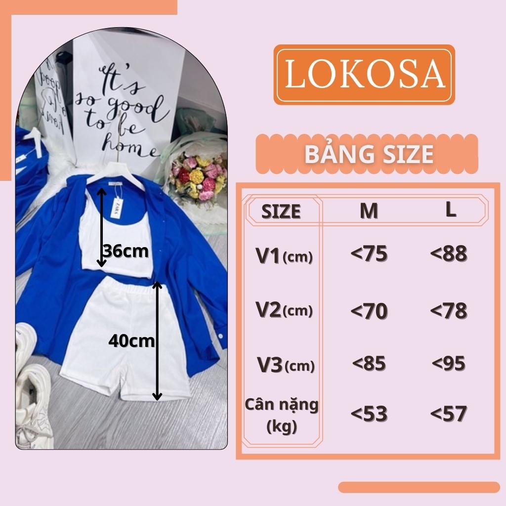 Set Bộ Thể Thao Nữ LOKOSA Set Áo Croptop Phối Quần Đùi Biker Ngắn Vải Mát Cá Tính Năng Động AO045