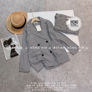 Áo Vest kẻ đen