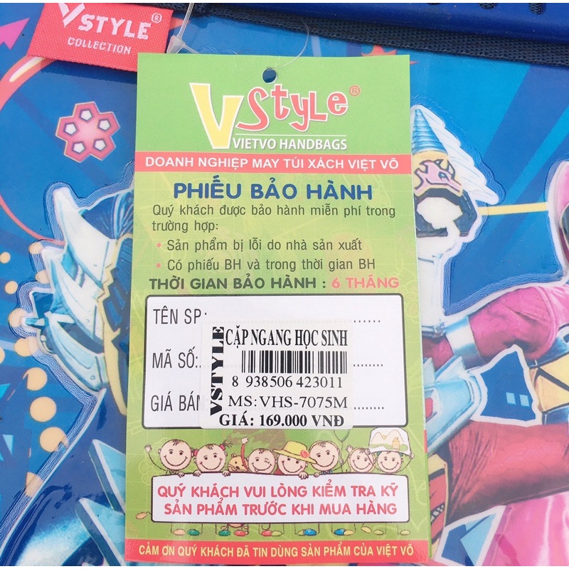 Cặp ngang học tiểu học Vstyle Việt Vô(ảnh thật) | BigBuy360 - bigbuy360.vn