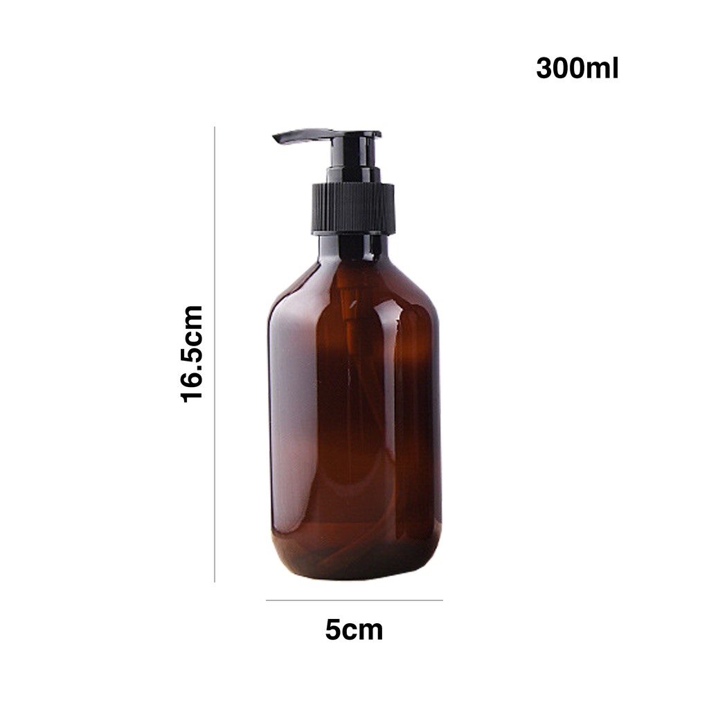 Chai chiết mỹ phẩm nhựa PET 300ml 500ml vòi nhấn đen chuyên chiết serum, dung dịch lỏng