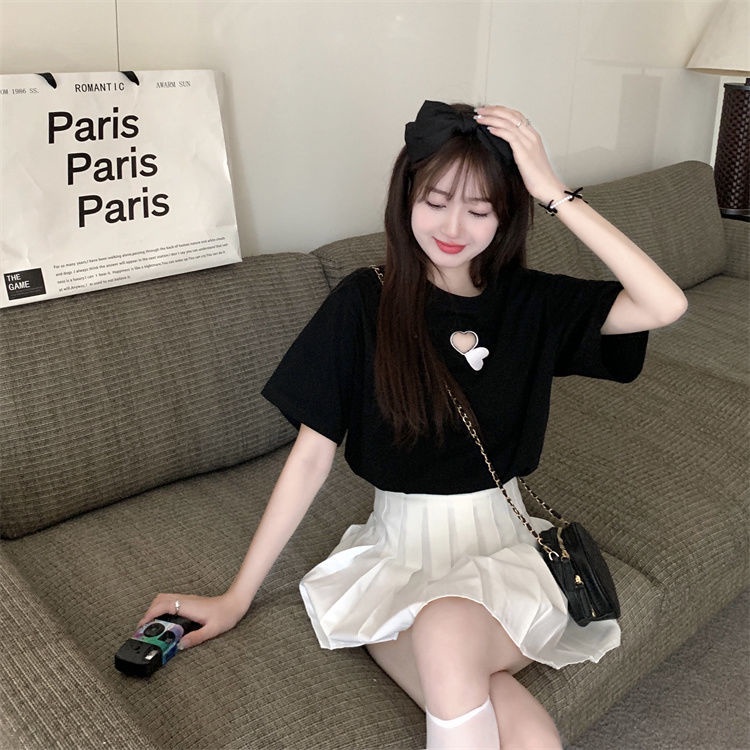 Áo Thun NgắN Tay In HọA TiếT TráI Tim JL-TX-384