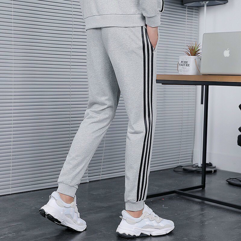 Quần Jogger 3 Sọc Rút Dây - Ống Rộng Thể Thao Unisex Nam Nữ Dáng Ulzzang Ống Bo Lưng Thun vải co dãn ,mềm mịn