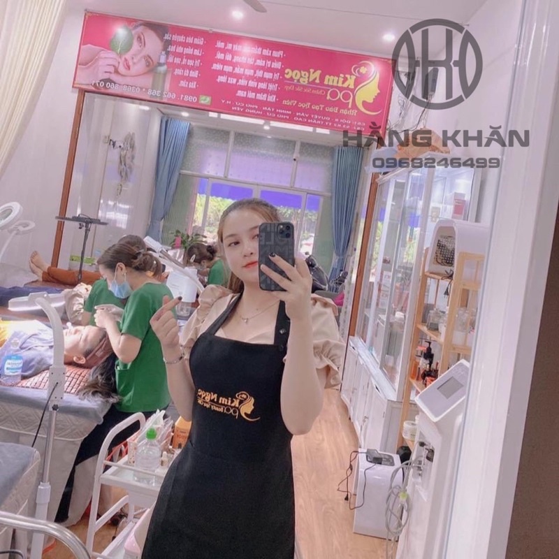 Tạp dề phun xăm,spa,nhà hang,quán ăn chất liệu tuyết mưa dầy dặn