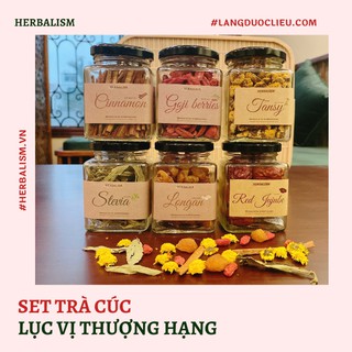 Set Trà Hoa Cúc Kỷ Tử Long Nhãn Táo Đỏ Cỏ Ngọt Quế HERBALISM