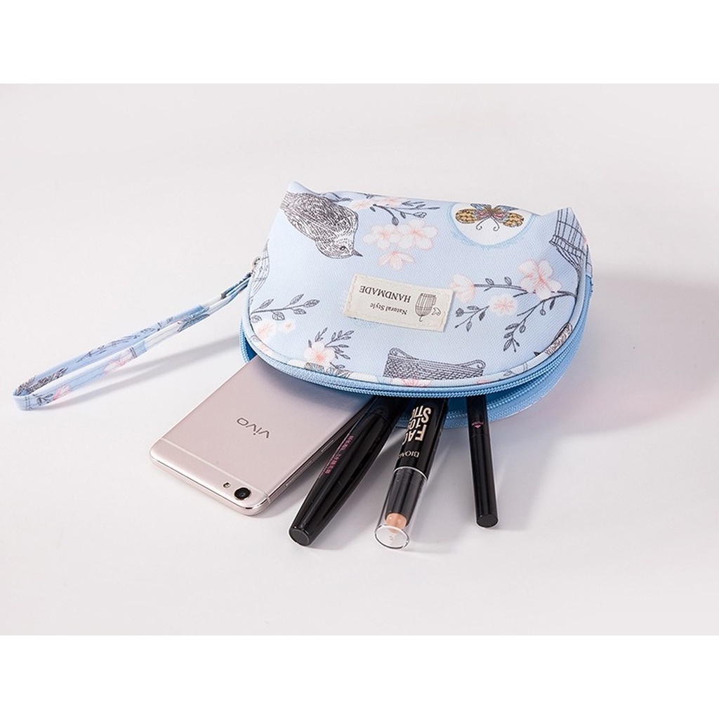 Túi Đựng Mỹ Phẩm Cầm Tay Hình Bán Nguyệt Chống Thấm Nước Tiện Dụng Mang Đi Du Lịch