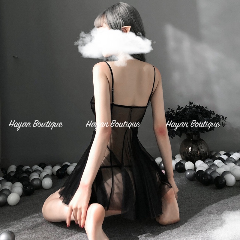 [FREESHIP] Váy ngủ sexy ren xuyên thấu, đầm ngủ ren gợi cảm dáng xoè nhẹ #HT169