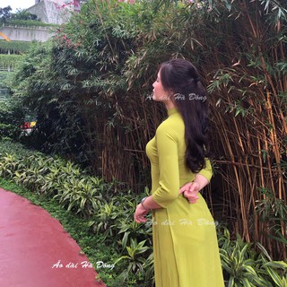 Áo dài trơn màu xanh cốm