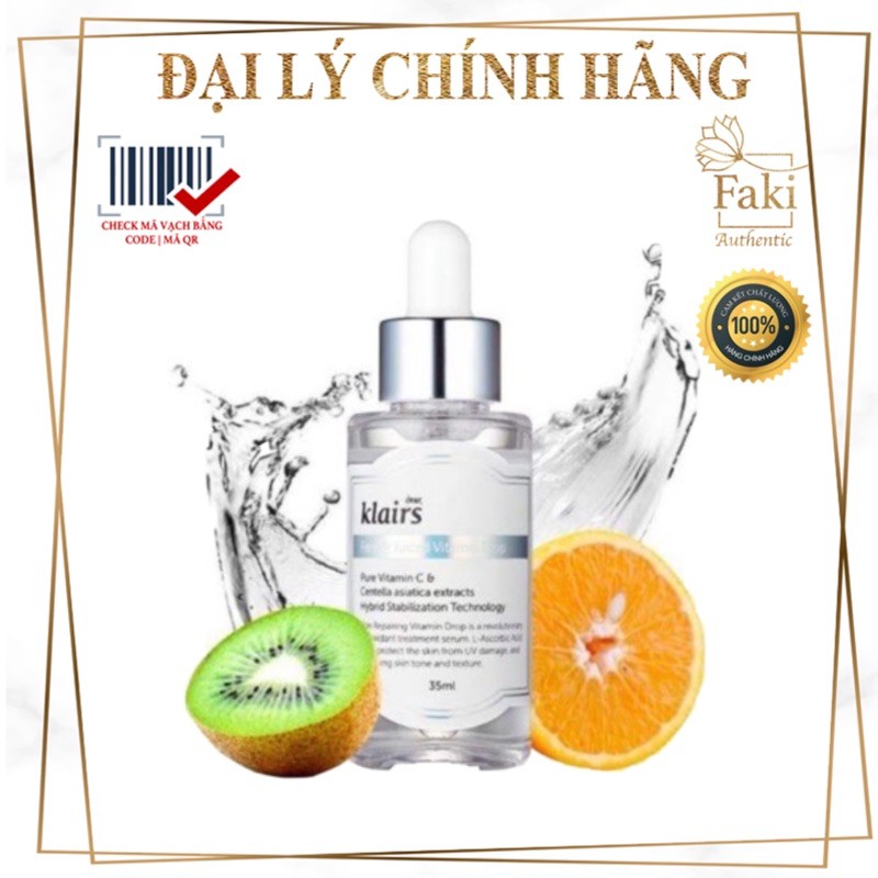 Tinh Chất làm sáng da, giảm thâm Vitamin C dành da nhạy cảm Klairs Freshly Juiced Vitamin Drop - Serum Klairs 30ml