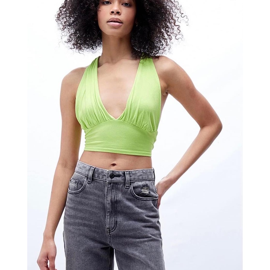❗️ LILAC - VNXK - DƯ XỊN - GIÁ TỐT ❗️ - Áo Pacsun Crop Buộc Eo Xanh Mạ