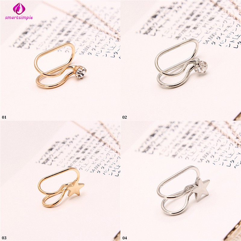 Khuyên Kẹp Vành Tai Đính Đá Và Ngọc Trai Giả Thời Trang Cho Nữ